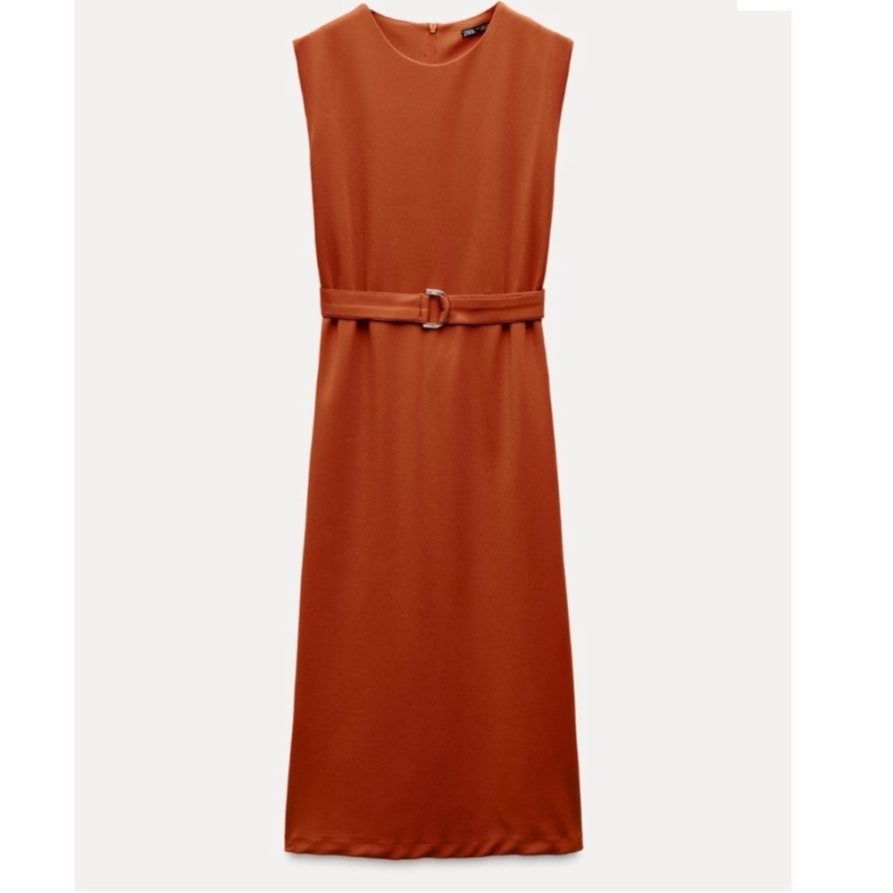 🔥NWT ZARA🔥 Belted Sleevless Midi Dress